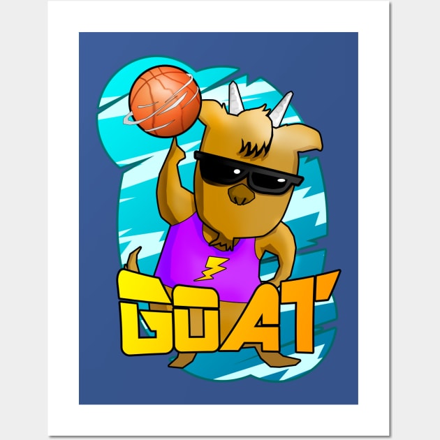21 Greatest of All Time GOAT Cartoon Design Wall Art by ChuyDoesArt